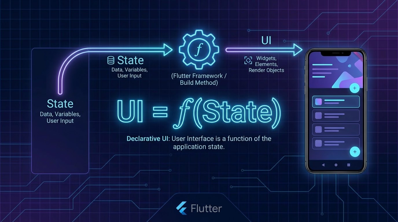UI is a function of state Infographic